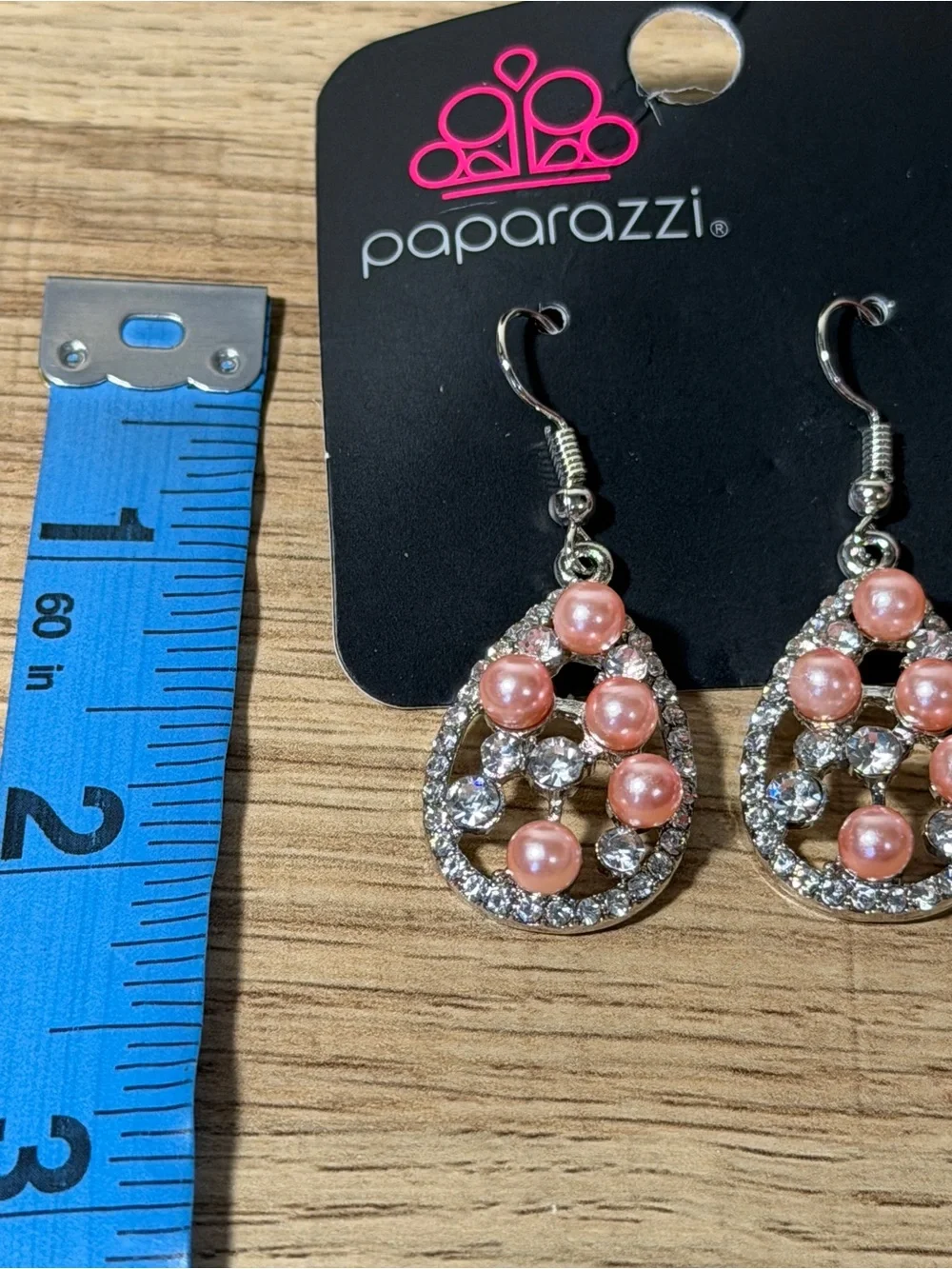 Paparazzi Coral Pearl Teardrop Dangle Earrings